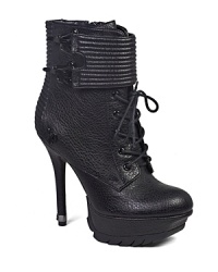 Be a vixen in these saucily chic Sam Edelman platform booties. A ribbed, buckled strap up top sets this pair apart. Be a vixen in these saucily chic Sam Edelman platform booties. A ribbed, buckled strap up top sets this pair apart.