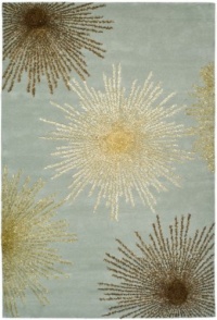 Safavieh Soho Collection Explosions Handmade Light Blue New Zealand Wool Area Rug, 3-Feet 6-Inch by 5-Feet 6-Inch Safavieh Soho Collection Explosions Handmade Light Blue New Zealand Wool Area Rug, 3-Feet 6-Inch by 5-Feet 6-Inch