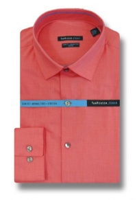 Van Heusen Men's Long Sleeve Slim Fit Stretch Dress Shirt, Guava