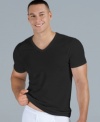 Time to restock? Go back to basics with this 3 pack of V-neck T shirts from Calvin Klein.