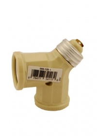 Leviton 128-I 15-Amp 660-Watt Twin Light-Socket Adapter, Ivory