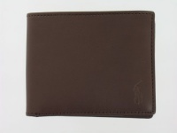 Polo by Ralph Lauren Brown Bifold Passcase Wallet Billfold Leather Polo by Ralph Lauren Brown Bifold Passcase Wallet Billfold Leather