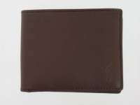 Polo by Ralph Lauren Brown Bifold Passcase Wallet Billfold Leather