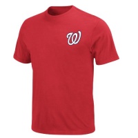 MLB Mens Washington Nationals Official Wordmark Short Sleeve Basic Tee By Majestic MLB Mens Washington Nationals Official Wordmark Short Sleeve Basic Tee By Majestic