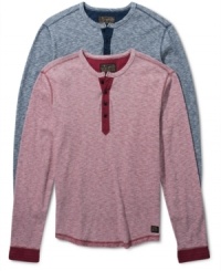 Cool and casual, this Lucky Brand Jeans henley shirt is great for layered looks. Cool and casual, this Lucky Brand Jeans henley shirt is great for layered looks.