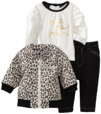 Calvin Klein Baby-girls Newborn Animal Print Jacket with Long Sleeve Tee And Jean, Assorted, 0-3 Months Calvin Klein Baby-girls Newborn Animal Print Jacket with Long Sleeve Tee And Jean, Assorted, 0-3 Months