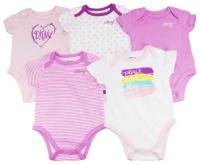 DKNY Baby-Girlls 0-9M 5-Pack Pink Short Sleeve Summer Heart Bodysuits DKNY Baby-Girlls 0-9M 5-Pack Pink Short Sleeve Summer Heart Bodysuits