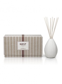 The essence of sparkling turquoise water and lush coconut are married with juicy melon. The fragrance has a luminous base of lotus flower and sensual woods. These elegant and sophisticated reed diffusers are carefully crafted with the highest quality fragrance oils and are designed to continuously fill any space with a lush, memorable fragrance. The alcohol-free formula releases fragrance slowly and evenly into the air for approximately 90 days. 6 oz. The essence of sparkling turquoise water and lush coconut are married with juicy melon. The fragrance has a luminous base of lotus flower and sensual woods. These elegant and sophisticated reed diffusers are carefully crafted with the highest quality fragrance oils and are designed to continuously fill any space with a lush, memorable fragrance. The alcohol-free formula releases fragrance slowly and evenly into the air for approximately 90 days. 6 oz.