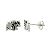 Tiny Sterling Silver Elephant Stud Earrings Tiny Sterling Silver Elephant Stud Earrings
