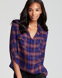 Contribute a pop of plaid to your seasonal wardrobe with a Splendid top that's both comfy and cute. Contribute a pop of plaid to your seasonal wardrobe with a Splendid top that's both comfy and cute.