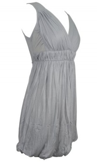 Fappac Women's Comfort Ballon Hem Dress - Gray - Large Fappac Women's Comfort Ballon Hem Dress - Gray - Large