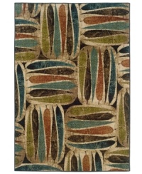 Autumn aura. Rows of leaves scatter the surface of this Sphinx area rug, piled high in gently faded blues, greens and oranges. Woven from plush polypropylene for superior stain resistance and durability, this is the rug you want for those high-traffic areas in your home. Autumn aura. Rows of leaves scatter the surface of this Sphinx area rug, piled high in gently faded blues, greens and oranges. Woven from plush polypropylene for superior stain resistance and durability, this is the rug you want for those high-traffic areas in your home.