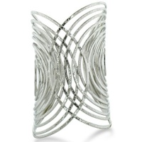 Trendy Wire Wrapped Statement Cuff Bracelet, Fits 7 To 8 Inch Wrist Trendy Wire Wrapped Statement Cuff Bracelet, Fits 7 To 8 Inch Wrist