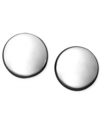 Subtle sophistication. These simple stud earrings feature a circular design with a flat surface. Crafted in 14k white gold. Approximate diameter: 5 mm. Subtle sophistication. These simple stud earrings feature a circular design with a flat surface. Crafted in 14k white gold. Approximate diameter: 5 mm.