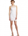 laundry BY SHELLI SEGAL Women's Crochet Neck Mix Lace Dress, Optic White, 10