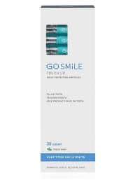 GO SMiLE's exclusive Ampoule Technology Delivery System lets you polish your teeth and keep them white with deliciously refreshing Touch Up ampoules. Get a just-brushed feeling - anytime, anywhere. Flip, Pop, Touch Up! 30 ampoules, 0.02 fl. oz. each. GO SMiLE's exclusive Ampoule Technology Delivery System lets you polish your teeth and keep them white with deliciously refreshing Touch Up ampoules. Get a just-brushed feeling - anytime, anywhere. Flip, Pop, Touch Up! 30 ampoules, 0.02 fl. oz. each.