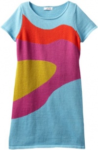 KC Parker Girls 7-16 Cotton Sweater Dress With Knit Swirl Pattern, Azure, 10/12 KC Parker Girls 7-16 Cotton Sweater Dress With Knit Swirl Pattern, Azure, 10/12