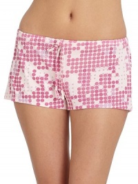 THE LOOKAllover dot patternElastic waistband with drawstring closureTHE FITRise, about 8Inseam, about 1THE MATERIAL50% pima cotton/50% modalCARE & ORIGINMachine washImported THE LOOKAllover dot patternElastic waistband with drawstring closureTHE FITRise, about 8Inseam, about 1THE MATERIAL50% pima cotton/50% modalCARE & ORIGINMachine washImported