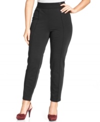 Lend an elegant finish to your casual looks with Style&co.'s plus size ponte pants, featuring an elastic waist for a comfy fit. Lend an elegant finish to your casual looks with Style&co.'s plus size ponte pants, featuring an elastic waist for a comfy fit.
