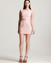 Teaming the season's must-have neon with classic seersucker, this Theory shift dress is the ideal look for the preppy-chic dresser with an eye for runway trends. The cotton silhouette features a hint of stretch, promising a smooth fit for all body type. Teaming the season's must-have neon with classic seersucker, this Theory shift dress is the ideal look for the preppy-chic dresser with an eye for runway trends. The cotton silhouette features a hint of stretch, promising a smooth fit for all body type.