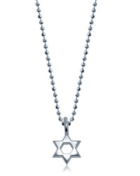 This Star of David pendant from Alex Woo is understated and spiritual -- complete with a cool chain in striking sterling silver. This Star of David pendant from Alex Woo is understated and spiritual -- complete with a cool chain in striking sterling silver.