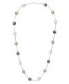 Simple elegance and refinement in a single strand. Majorica necklace features a delicate sterling silver chain decorated with multicolored, organic, man-made pearls (8 mm). Approximate length: 16 inches + 2-inch extender.