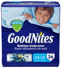 Pull-Ups GoodNites Underwear by Huggies, Boys, Small-Medium (38-65 lbs), Mega bag of 26 Pull-Ups GoodNites Underwear by Huggies, Boys, Small-Medium (38-65 lbs), Mega bag of 26