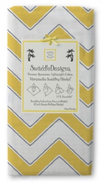 SwaddleDesigns Chevron Marquisette Swaddling Blanket, Yellow SwaddleDesigns Chevron Marquisette Swaddling Blanket, Yellow