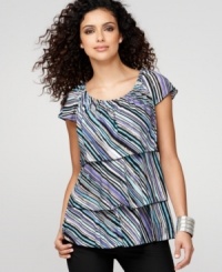 Mixing graphic stripes and feminine ruffles is always a good idea! Try Style&co.'s cool top with jeans or capris. (Clearance) Mixing graphic stripes and feminine ruffles is always a good idea! Try Style&co.'s cool top with jeans or capris. (Clearance)