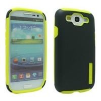 Incipio SA-304 Silicrylic Hard Shell Case with Silicone Core for Samsung Galaxy S III - 1 Pack - Retail Packaging - Dark Gray/Yellow Incipio SA-304 Silicrylic Hard Shell Case with Silicone Core for Samsung Galaxy S III - 1 Pack - Retail Packaging - Dark Gray/Yellow