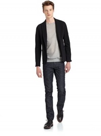 THE LOOKNotched lapelTwo-button frontLong sleeves with button cuffsTopstitched seamsSide buckle tabsDual inside button slit pocketsTHE FITAbout 24 from shoulder to hemTHE MATERIAL92% wool/8% elastaneCARE & ORIGINHand wash or dry cleanMade in Italy THE LOOKNotched lapelTwo-button frontLong sleeves with button cuffsTopstitched seamsSide buckle tabsDual inside button slit pocketsTHE FITAbout 24 from shoulder to hemTHE MATERIAL92% wool/8% elastaneCARE & ORIGINHand wash or dry cleanMade in Italy