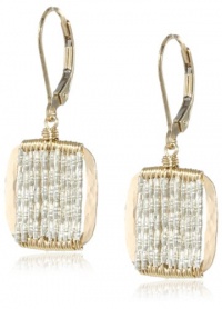 Dana Kellin Petite Square Frames Filled with Handmade Sterling Silver Beads Earrings