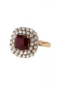 Effy Jewlery 14K Rose Gold Ruby and Diamond Ring, 4.39 TCW Ring size 7