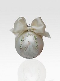 A stunning keepsake for the newlywed or newlywed-at-heart, a glimmering glass ball rendered in soft, subtle hues and finished with a hand-painted bride and an exquisite satin bow.Hand-painted glassSatin bow detail4 diam.Imported A stunning keepsake for the newlywed or newlywed-at-heart, a glimmering glass ball rendered in soft, subtle hues and finished with a hand-painted bride and an exquisite satin bow.Hand-painted glassSatin bow detail4 diam.Imported