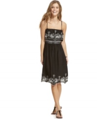 Be a boho beach babe in this Raviya dress featuring embroidery and a ruffle overlay -- perfect for a stylish seaside look! Be a boho beach babe in this Raviya dress featuring embroidery and a ruffle overlay -- perfect for a stylish seaside look!