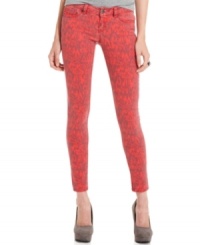 Abstract ikat-print in a potent color combo makes these skinny jeans from Rewash a must-have style for your closet this season. Abstract ikat-print in a potent color combo makes these skinny jeans from Rewash a must-have style for your closet this season.