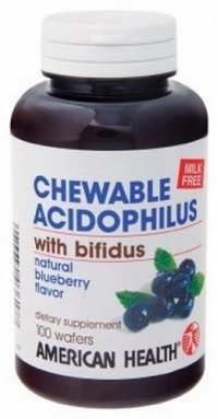 American Health Chewable Probiotics, Acidophilus-Blueberry with Acidophilus and Bifidus, 100 Count American Health Chewable Probiotics, Acidophilus-Blueberry with Acidophilus and Bifidus, 100 Count