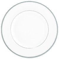 Encircled by scallops and cascading platinum dots, Dentelle brings to mind the exquisitely finished hems of Moniques couture bridal gowns. An accent plate with a full border in soft pearlescent gray casts a subtle shimmer. The refined border design, together with its modern color palette and finish, make this pattern as versatile as it is beautiful. Encircled by scallops and cascading platinum dots, Dentelle brings to mind the exquisitely finished hems of Moniques couture bridal gowns. An accent plate with a full border in soft pearlescent gray casts a subtle shimmer. The refined border design, together with its modern color palette and finish, make this pattern as versatile as it is beautiful.
