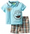 Sesame Street Baby-boys Infant 2 Piece Knit Shirt and Woven Short