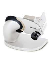 Get the right slice every time with Chef's Choice. Perfect for anyone from the busy home cook to the do-it-yourself sportsman, this electric food slicer operates in an upright or tilted, gravity-assisted position for versatility in slicing a wide variety of foods -- meats, cheeses, veggies, fruits, breads and more! One-year warranty. Model 632. Get the right slice every time with Chef's Choice. Perfect for anyone from the busy home cook to the do-it-yourself sportsman, this electric food slicer operates in an upright or tilted, gravity-assisted position for versatility in slicing a wide variety of foods -- meats, cheeses, veggies, fruits, breads and more! One-year warranty. Model 632.