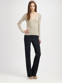 Finespun, ultra-lightweight wool--the perfect pullover for any ensemble this season.V necklineLong sleevesWoolDry cleanImportedModel shown is 5'9½ (176cm) wearing US size 4. Finespun, ultra-lightweight wool--the perfect pullover for any ensemble this season.V necklineLong sleevesWoolDry cleanImportedModel shown is 5'9½ (176cm) wearing US size 4.