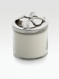 Michael Aram's Signature Home Scents are weightless, subtle and universal yet exuberant and complex.This refreshingly herbal Botanical Leaf scent draws upon the delicacy of the geranium flower with hints of mandarin and bergamot. A soothing mid-note of amber is accented with a drop of coriander and parsley leaves, and top accords of rose and lemon oil.HandmadeStainless steel, nickelplate5.25H X 3 diam.Made in USA Michael Aram's Signature Home Scents are weightless, subtle and universal yet exuberant and complex.This refreshingly herbal Botanical Leaf scent draws upon the delicacy of the geranium flower with hints of mandarin and bergamot. A soothing mid-note of amber is accented with a drop of coriander and parsley leaves, and top accords of rose and lemon oil.HandmadeStainless steel, nickelplate5.25H X 3 diam.Made in USA