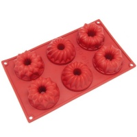 Freshware 6-Cavity Mini Fancy Bundt Cake Silicone Mold and Baking Pan Freshware 6-Cavity Mini Fancy Bundt Cake Silicone Mold and Baking Pan