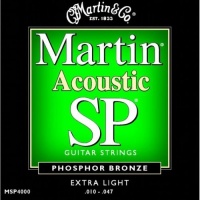 Martin MSP4000 SP Phosphor Bronze Acoustic Guitar Strings, Extra Light Martin MSP4000 SP Phosphor Bronze Acoustic Guitar Strings, Extra Light