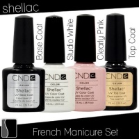 CND Shellac French Manicure Kit Top Base Coat Color Nail Polish Gel White Pink CND Shellac French Manicure Kit Top Base Coat Color Nail Polish Gel White Pink
