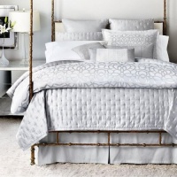 Hudson Park Collection Luxe Modern Lace Standard Pillow Sham Silver Hudson Park Collection Luxe Modern Lace Standard Pillow Sham Silver