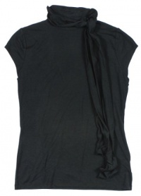 Ralph Lauren Women's Cap-Sleeve Tie-Neck Top (Black) (Large) Ralph Lauren Women's Cap-Sleeve Tie-Neck Top (Black) (Large)