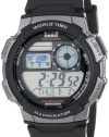 Casio Men's AE1000W-1BVCF Silver-Tone and Black Digital Sport Watch