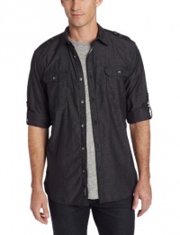 DKNY Jeans Men's Long Sleeve End On End Military S DKNY Jeans Men's Long Sleeve End On End Military S