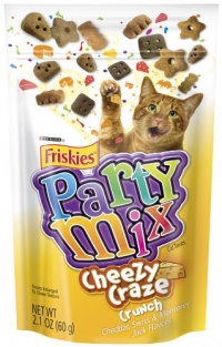 Purina Friskies Party Mix Cheezy Craze Crunch, 2.1-Ounce (Pack of 10)